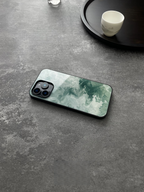 The Blue-Green Surging Waves Tempered Glass Phone Case-MH