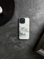 Ink Wash Zen Mountain Landscape Tempered Glass Phone Case-MH