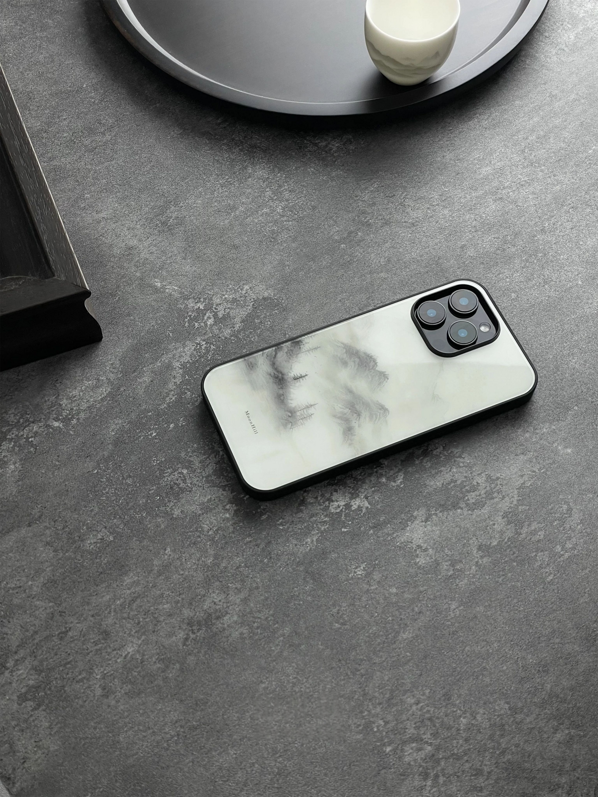 Ink Wash Zen Mountain Landscape Tempered Glass Phone Case-MH
