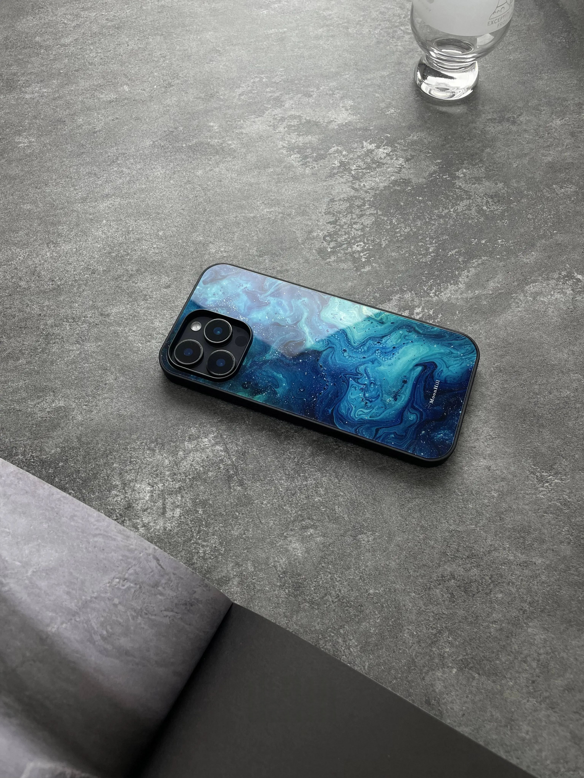 Celestial/Deep Sea Marble Tempered Glass Phone Case-MH