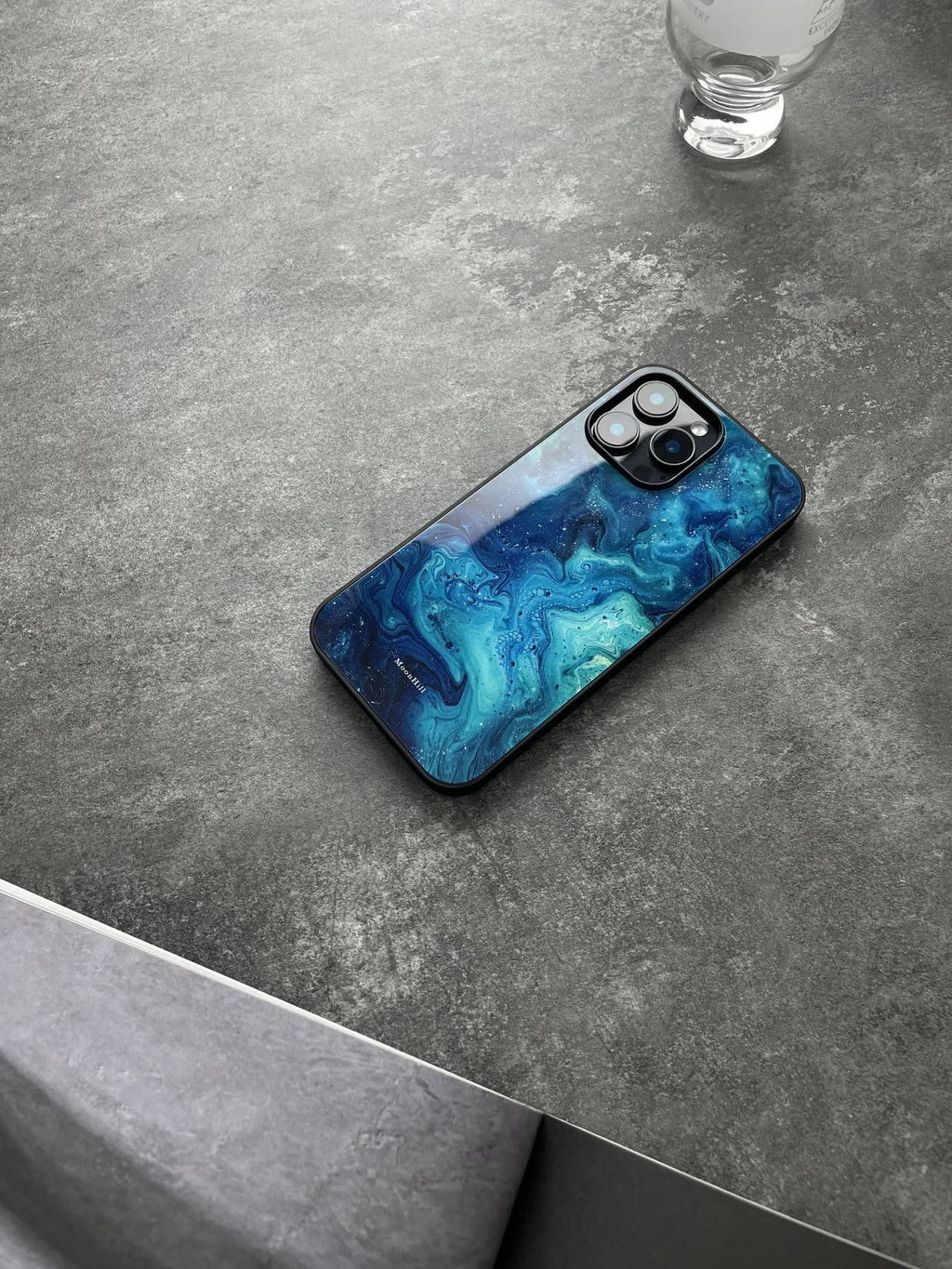 Celestial/Deep Sea Marble Tempered Glass Phone Case-MH
