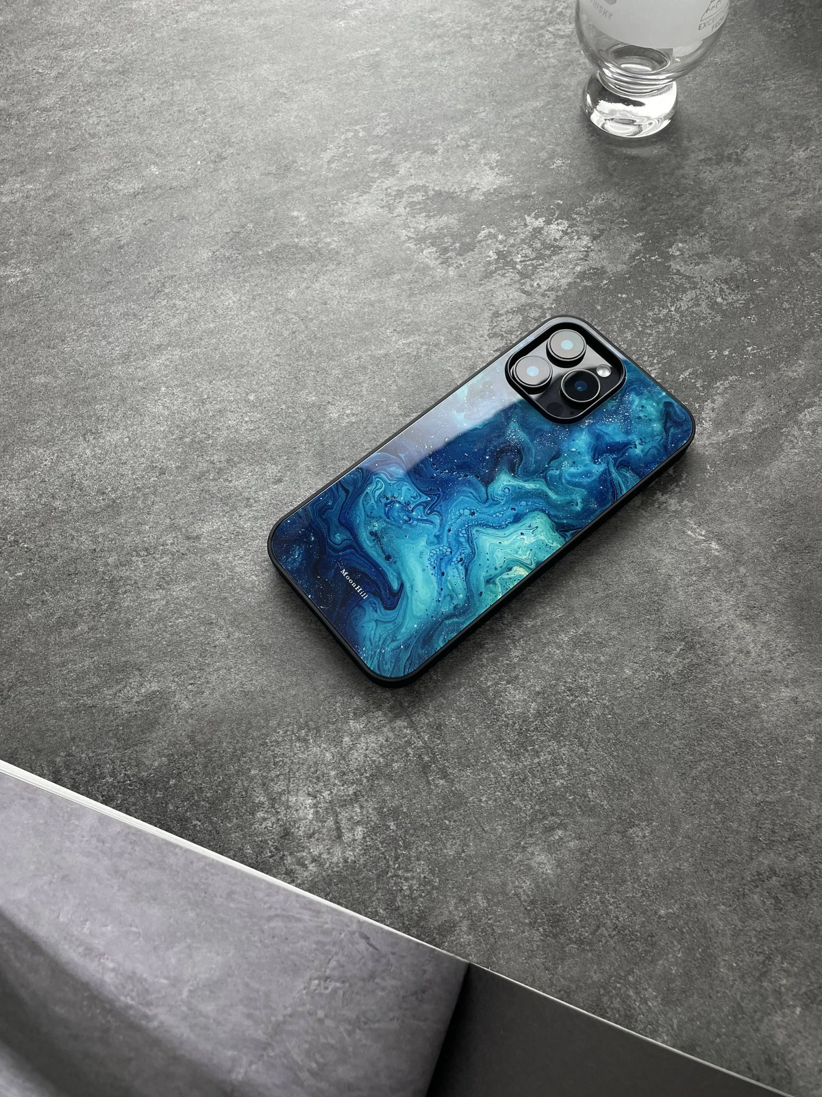 Celestial/Deep Sea Marble Tempered Glass Phone Case-MH