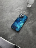 Celestial/Deep Sea Marble Tempered Glass Phone Case-MH