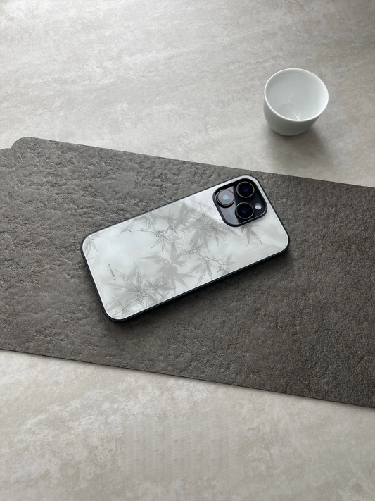 Zen Bamboo Ink Wash Tempered Glass Phone Case-MH