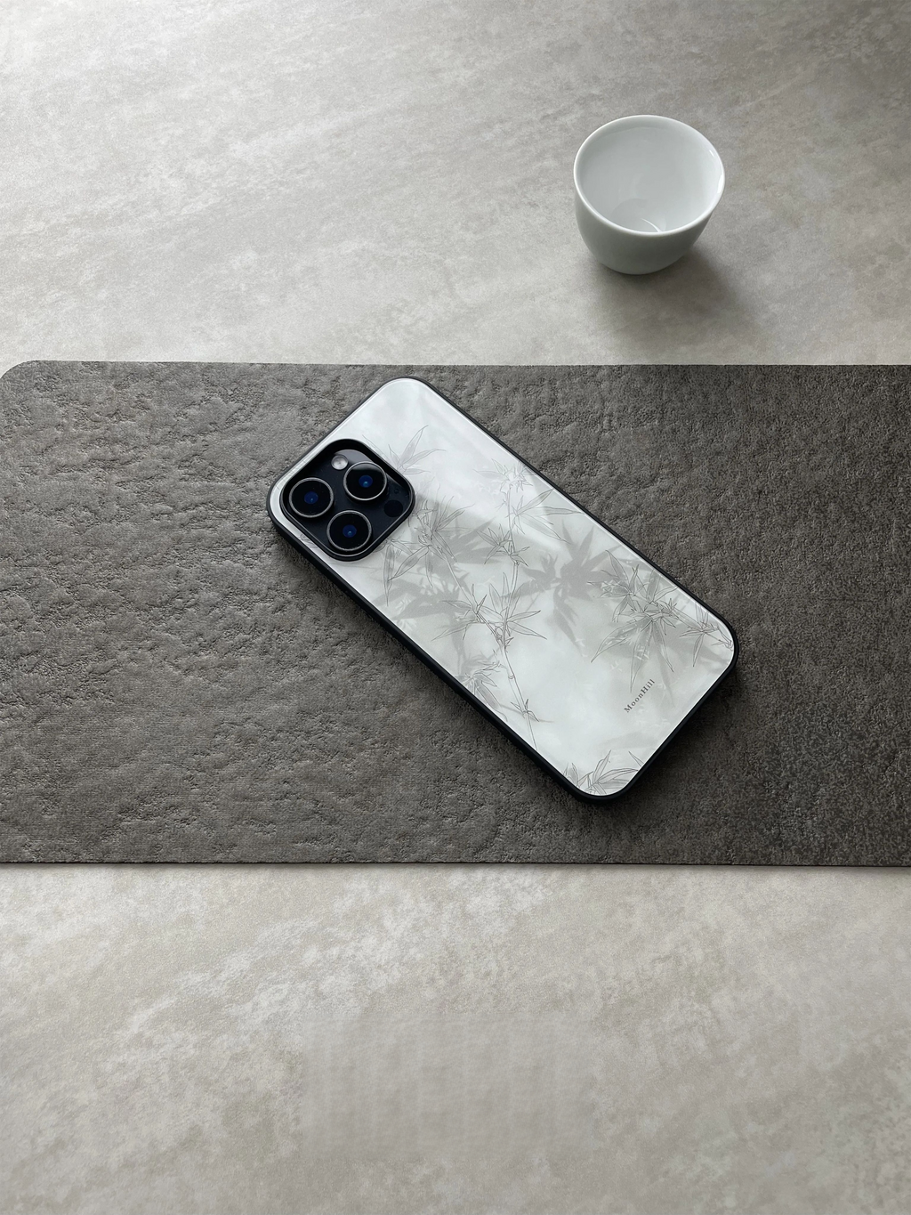 Zen Bamboo Ink Wash Tempered Glass Phone Case-MH