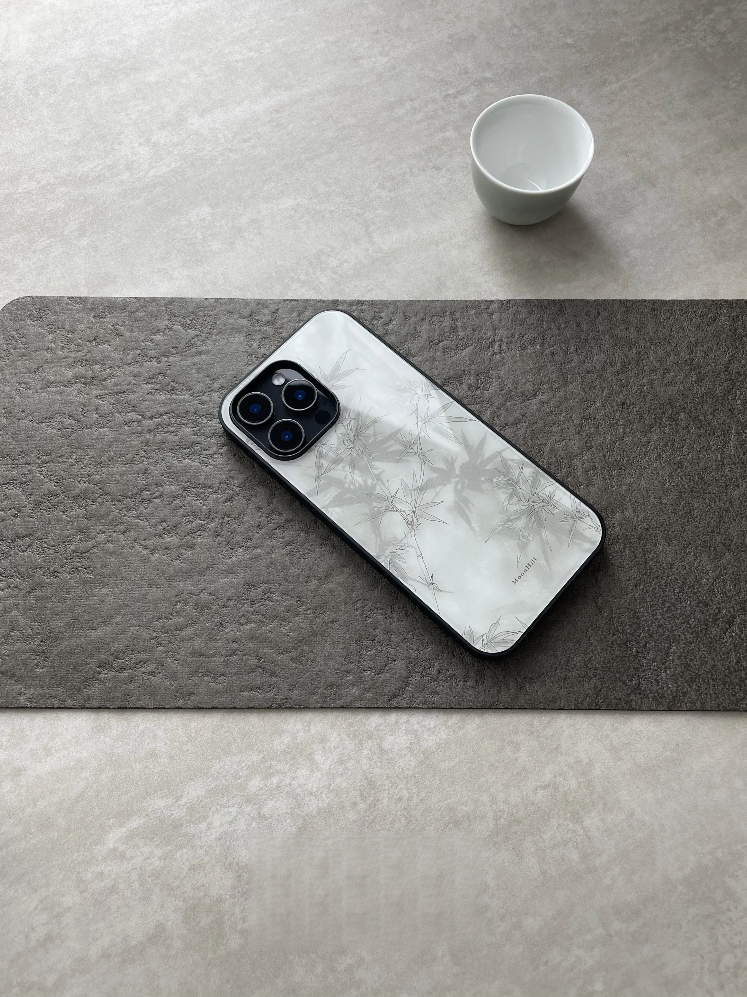Zen Bamboo Ink Wash Tempered Glass Phone Case-MH