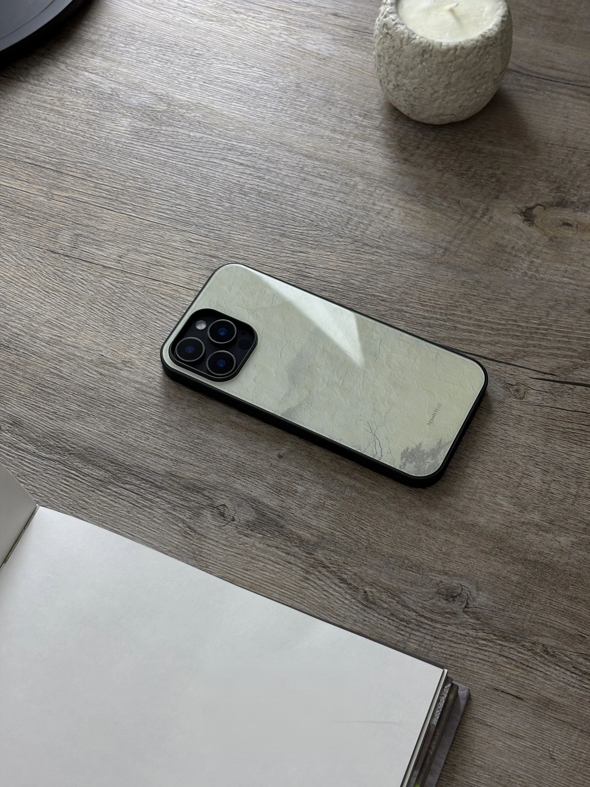Jade Paper & Pine Tempered Glass Phone Case-MH