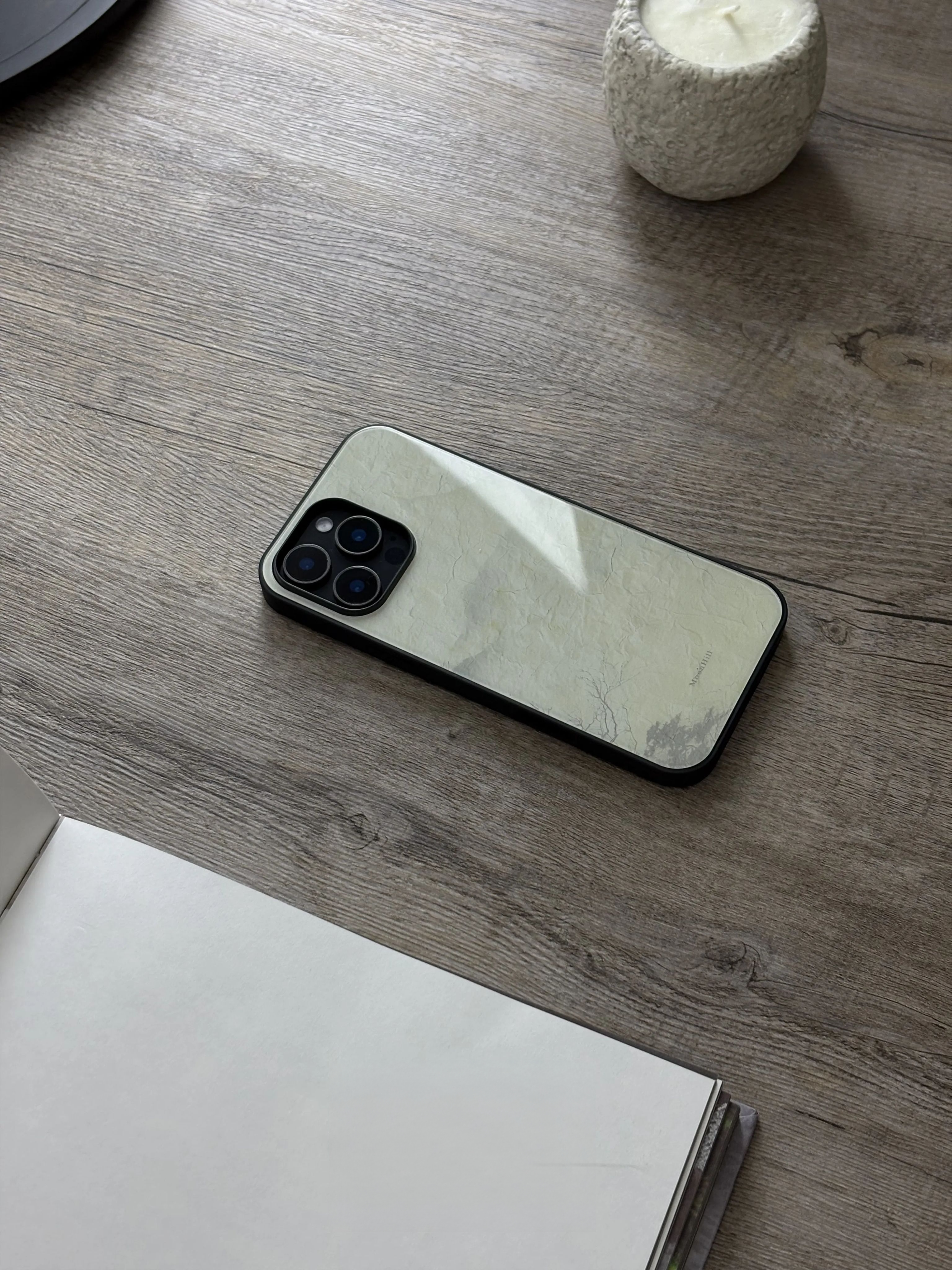 Jade Paper & Pine Tempered Glass Phone Case-MH