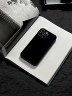 Minimalist Black Tempered Glass Phone Case-MH