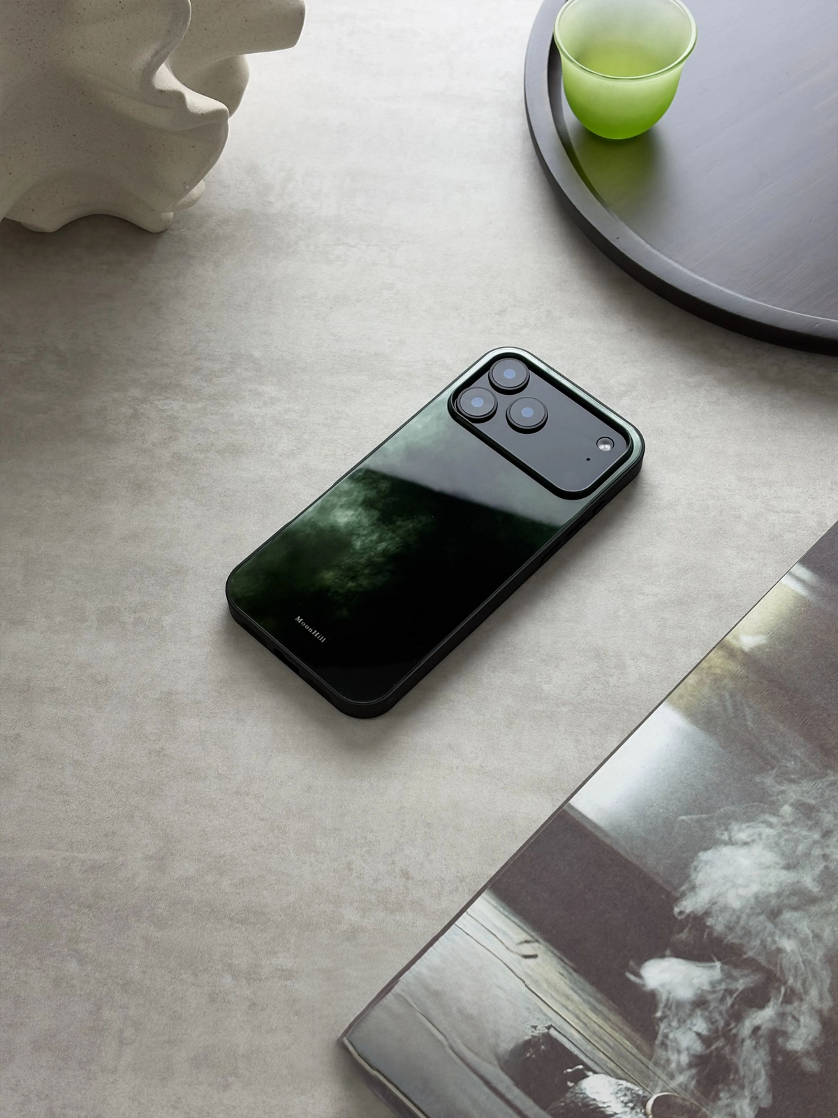 Verdant Mist & Jade Tempered Glass Phone Case-MH
