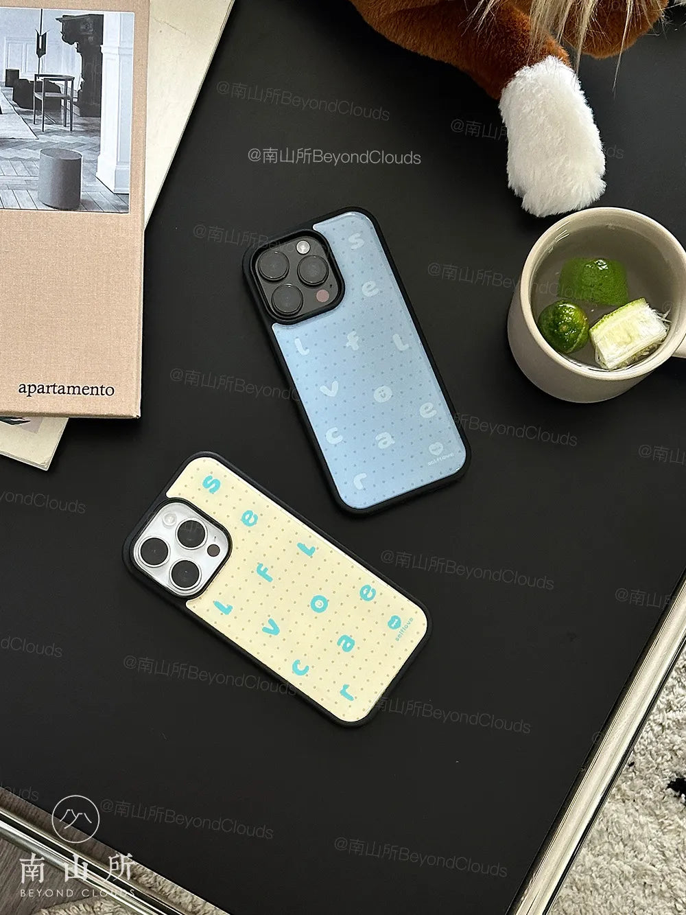 Polka Dot Lettering Epoxy Phone Case-BC003R