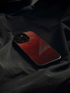 Crimson Red Glaze Tempered Glass Phone Case-CHO