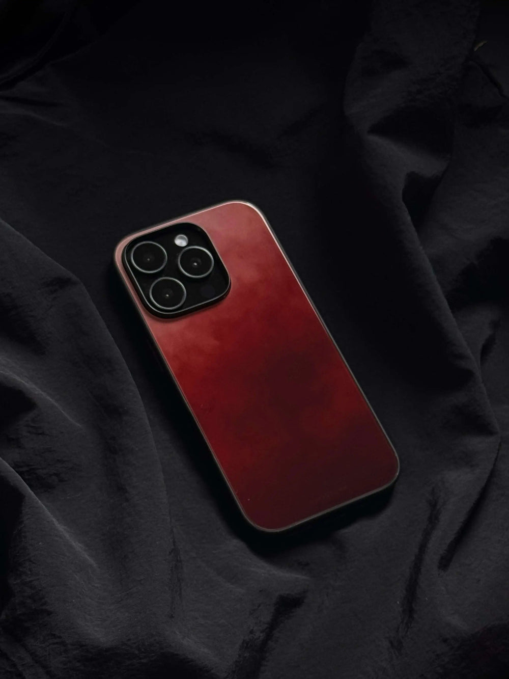 Crimson Red Glaze Tempered Glass Phone Case-CHO