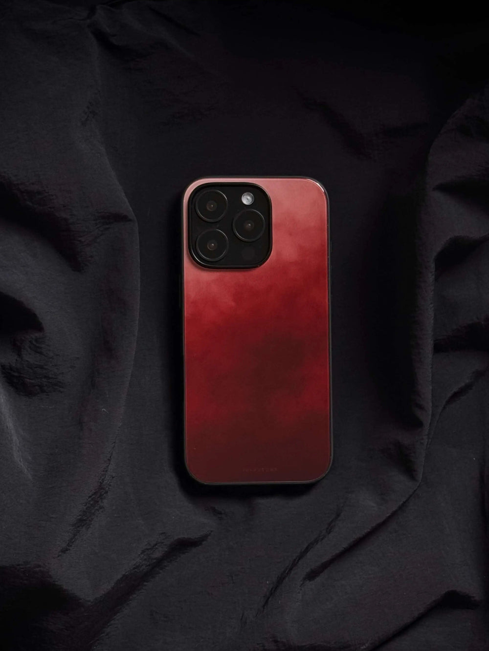 Crimson Red Glaze Tempered Glass Phone Case-CHO