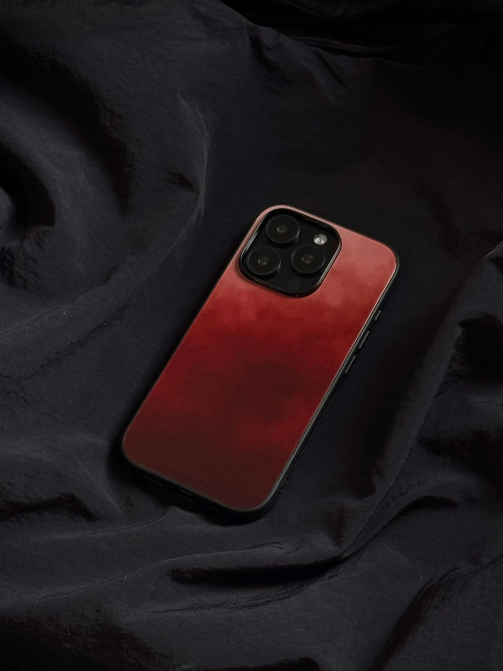 Crimson Red Glaze Tempered Glass Phone Case-CHO