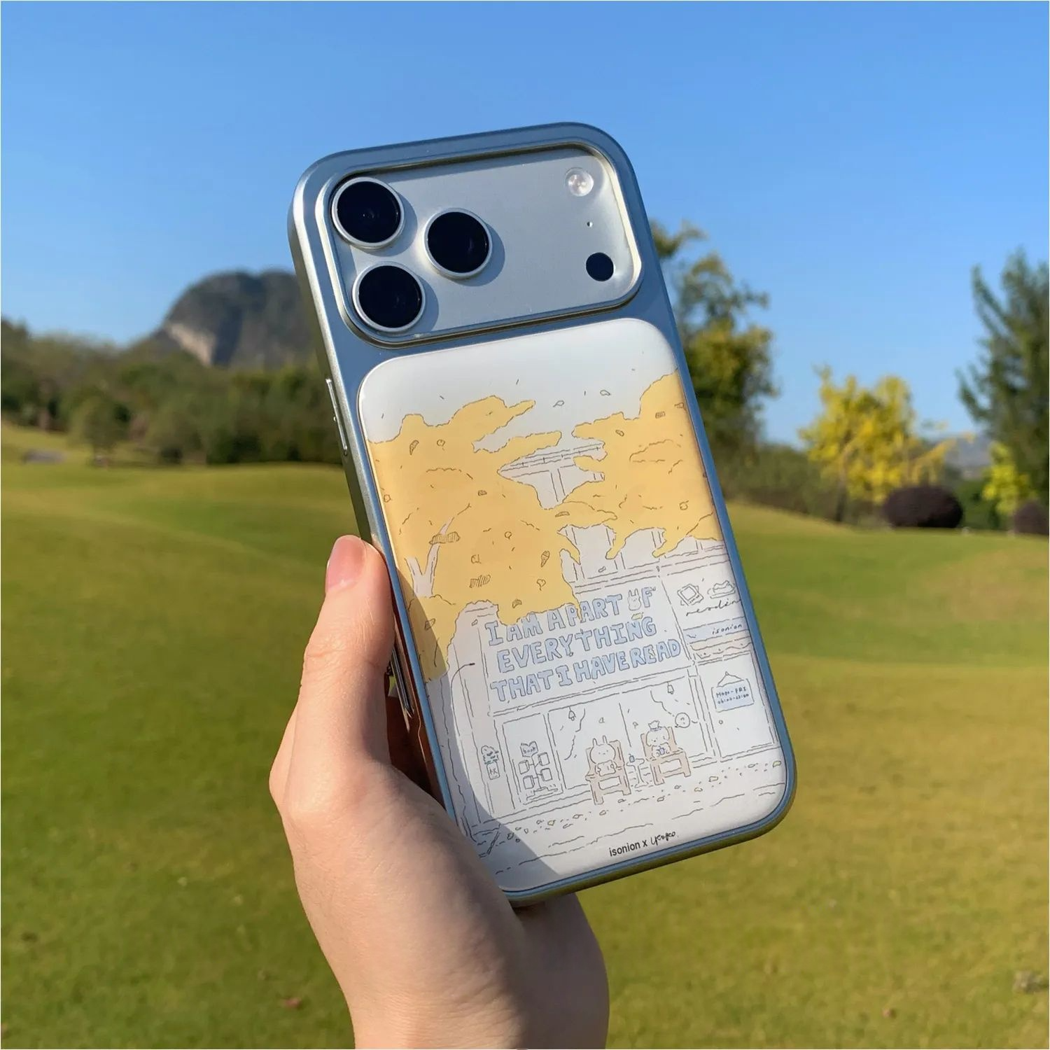 Aesthetic Illustrated Phone Case with Card Holder/Resin - BYY