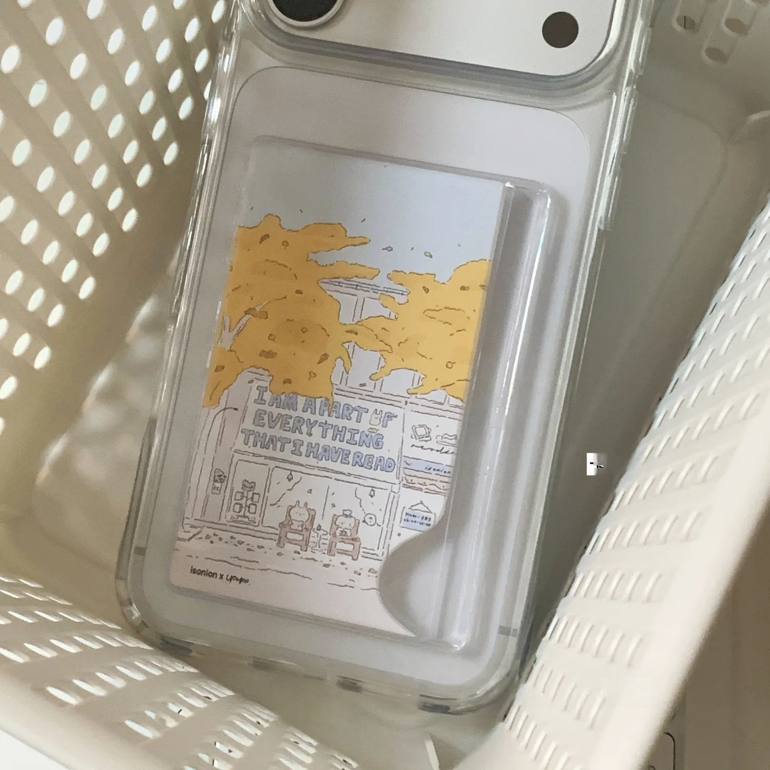 Aesthetic Illustrated Phone Case with Card Holder/Resin - BYY