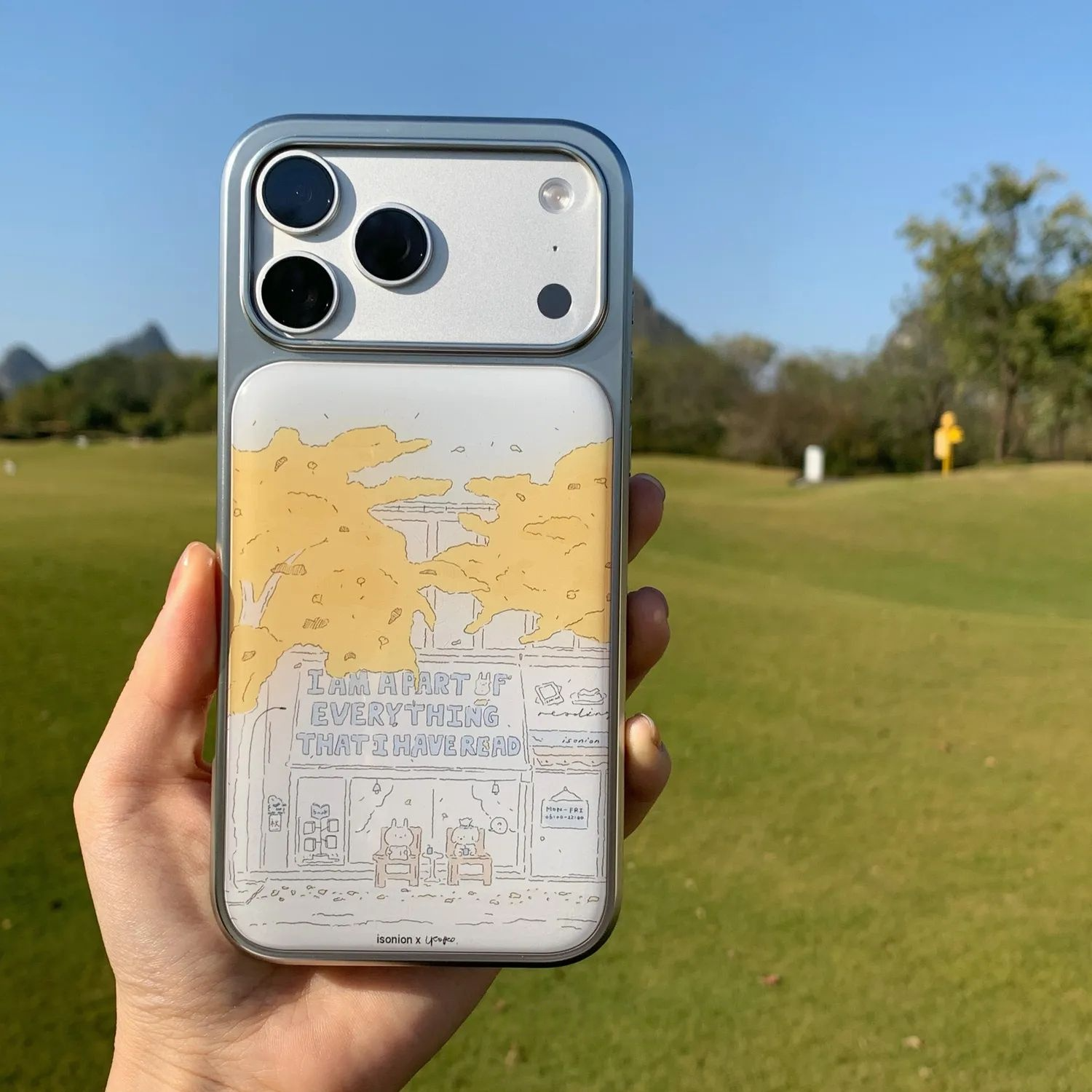 Aesthetic Illustrated Phone Case with Card Holder/Resin - BYY