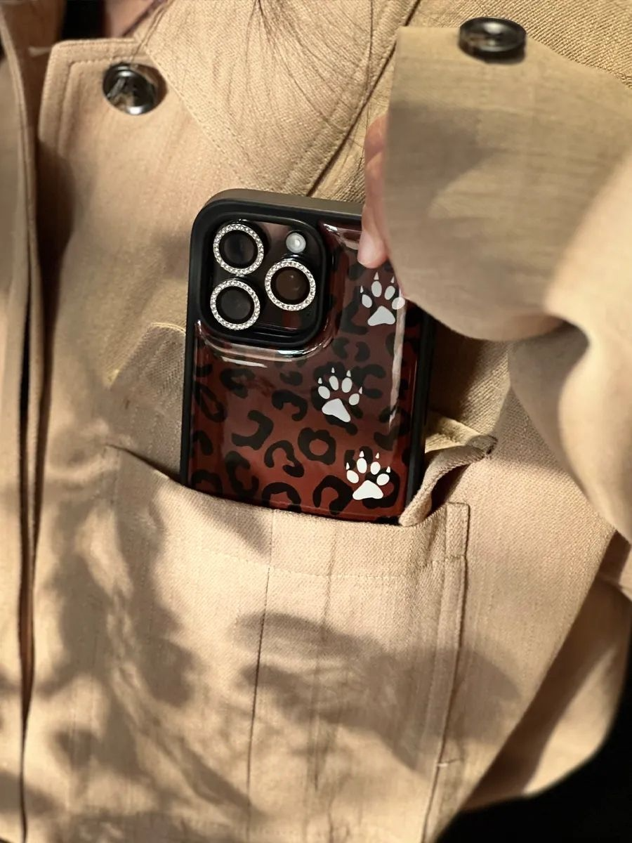Luxury Leopard Print Epoxy Phone Case