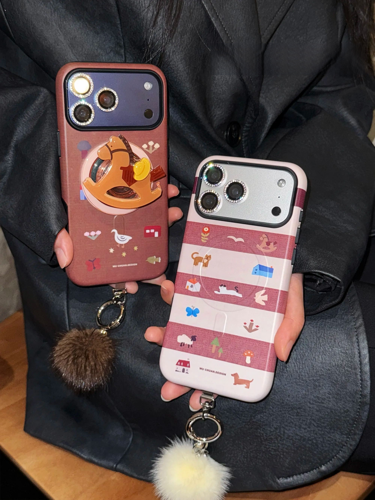 Caramel Pony Double Layer Film Printed Phone Case with MagSafe