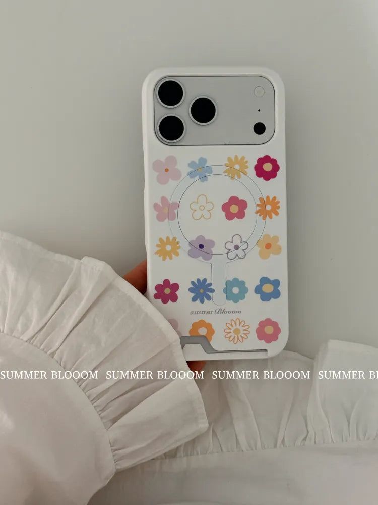 Artistic Spring Floral Phone Case with Slot&MagSafe - SB-IML