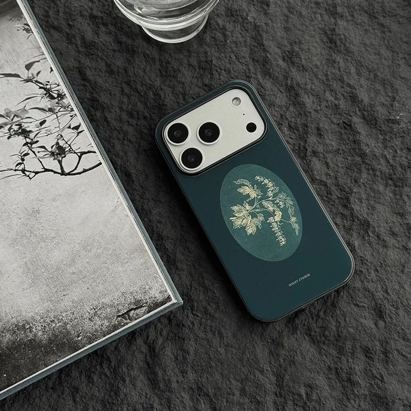 New Chinese Style Vintage Floral Glass Phone Case-NS