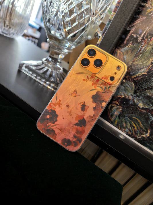 Chinoiserie Lucky Calico Cat Laser Metallic Phone Case-YX