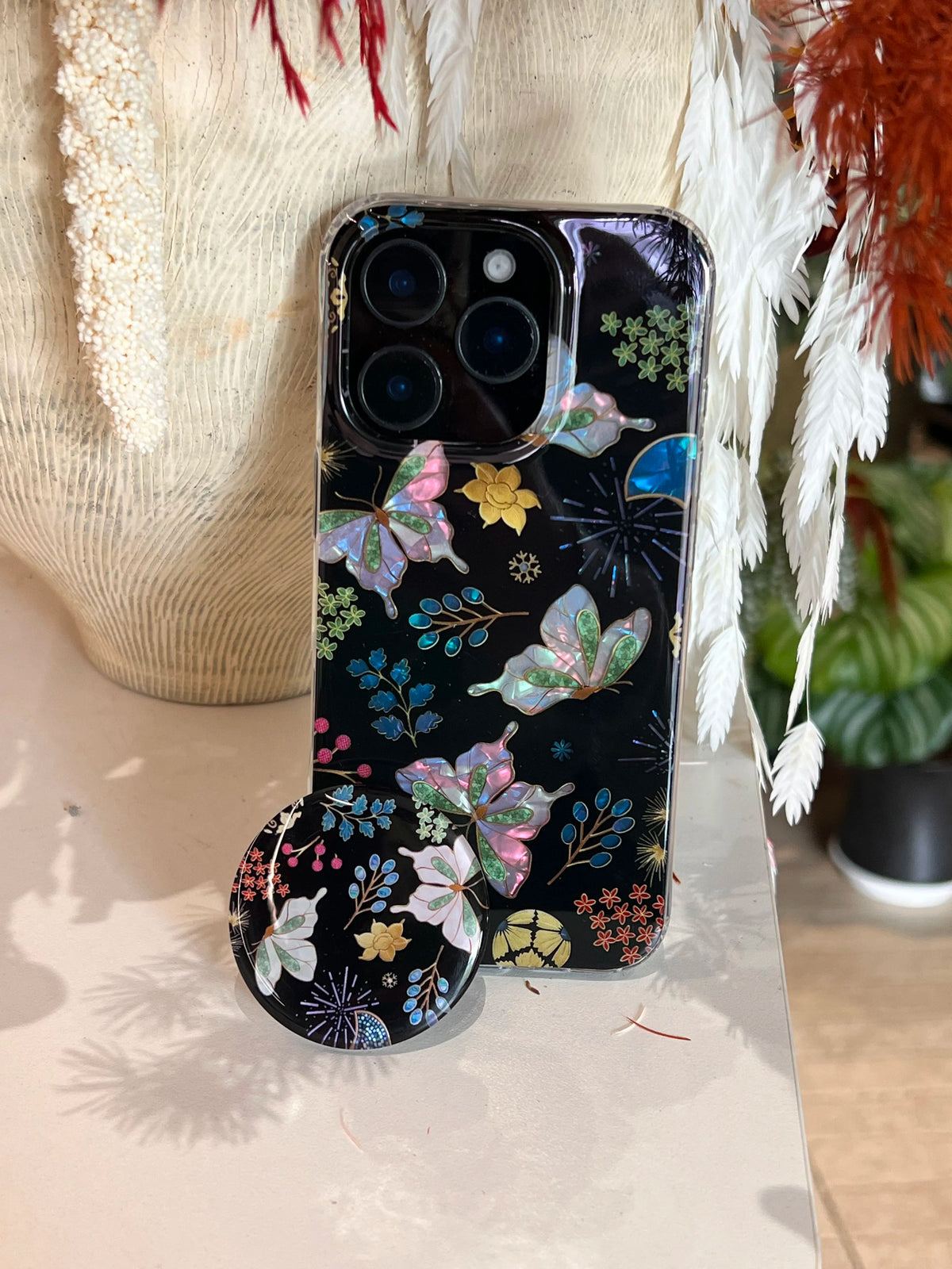 Black Butterfly & Floral Collection IMD Phone Case-YSH