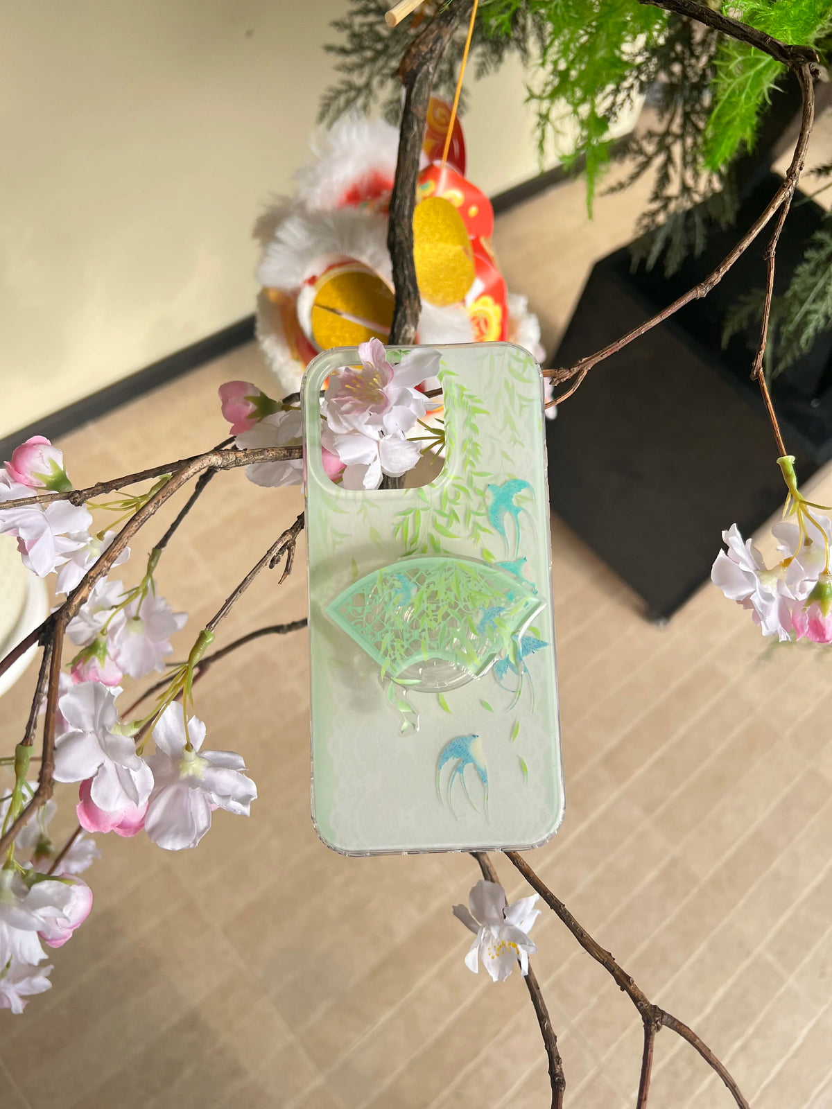 Chinoiserie Spring Willow & Swallows Frosted IMD Phone Case-YSH