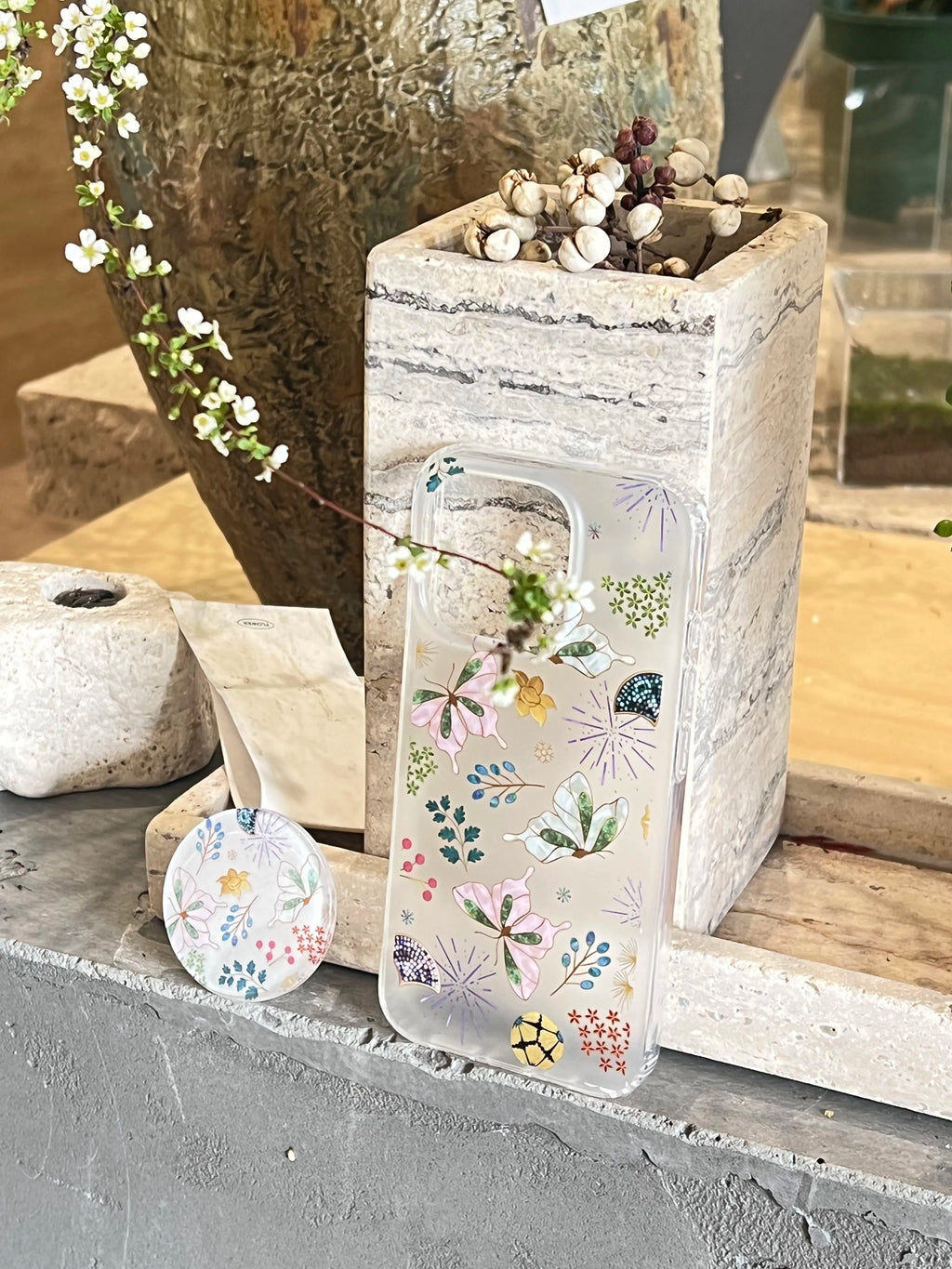 Iridescent Butterfly & Floral Collection IMD Phone Case-YSH