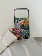 Mirror Star Tulip Print Magnetic Phone Case