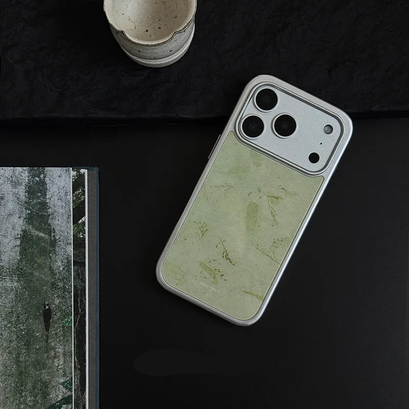 Grass Blade Texture Tempered Glass Phone Case-NS
