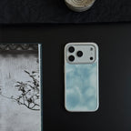 Cyan Infusion Watercolor Ink Tempered Glass Phone Case-NS