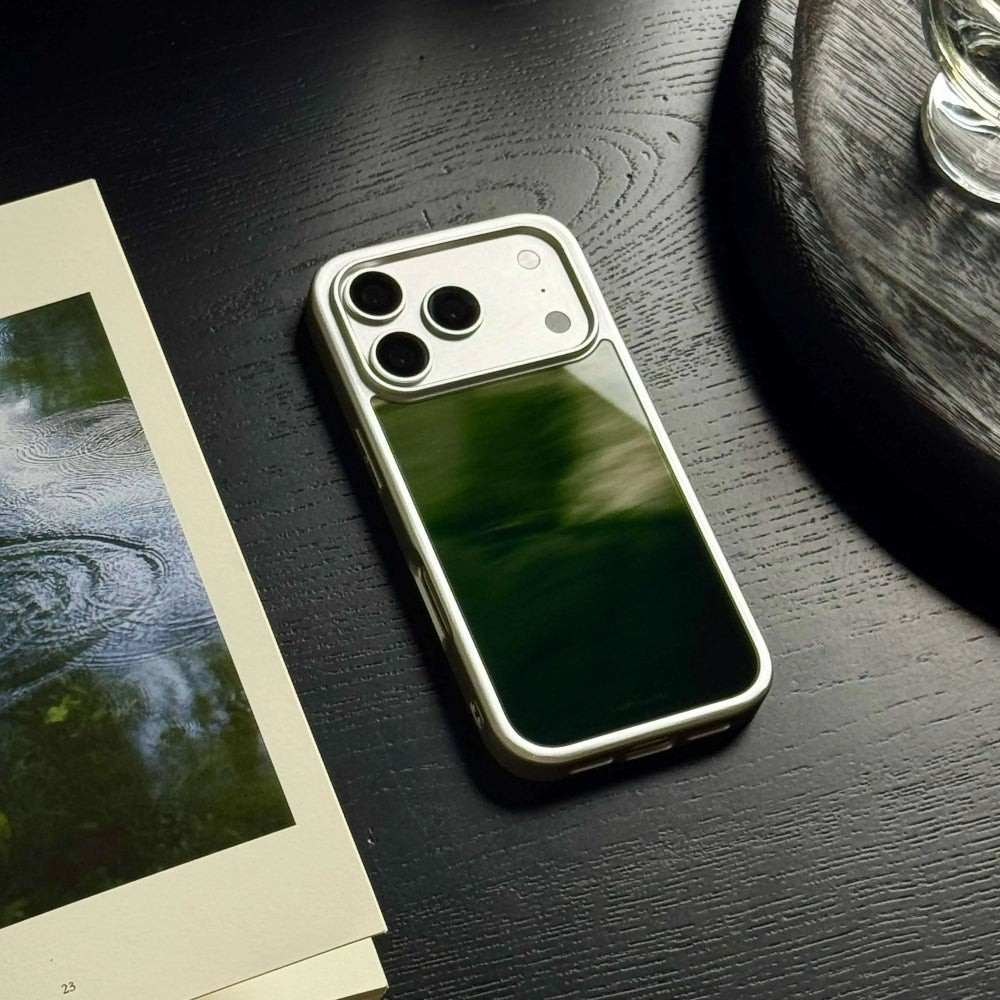 Artistic Green Ink-Wash Bamboo Shadow Glass Case-CHO
