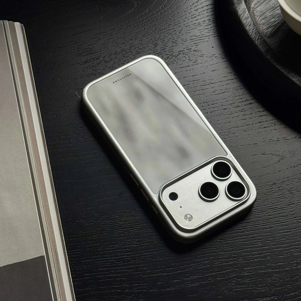 Luxury Moon White Ink Wash Glass Phone Case-CHO
