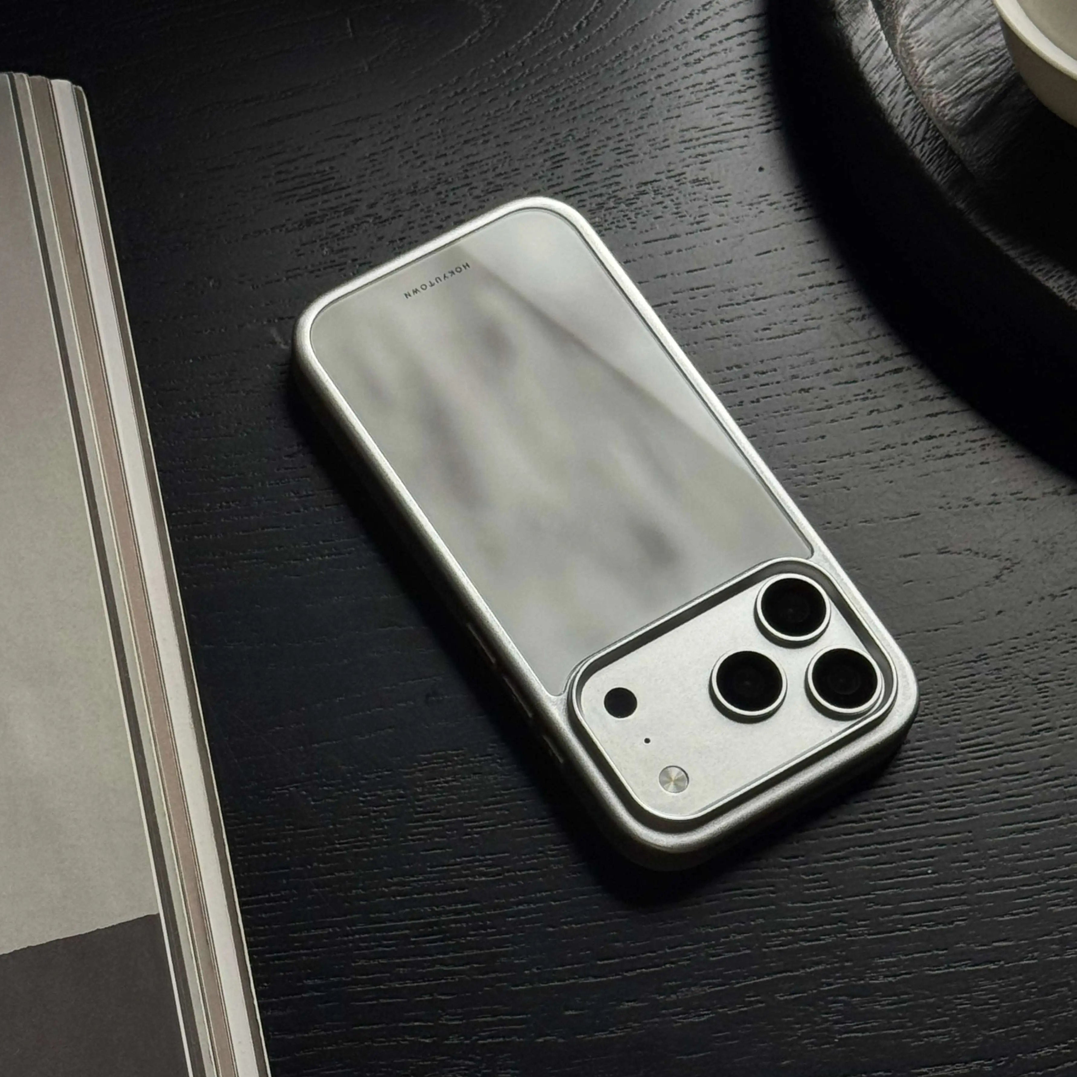 Luxury Moon White Ink Wash Glass Phone Case-CHO