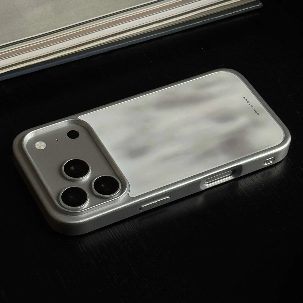 Luxury Moon White Ink Wash Glass Phone Case-CHO