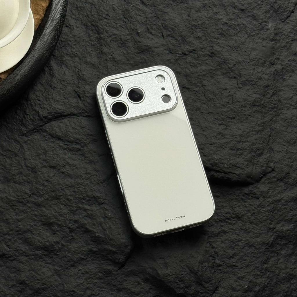 Luxury Ceramic White Tempered Glass Case-CHO