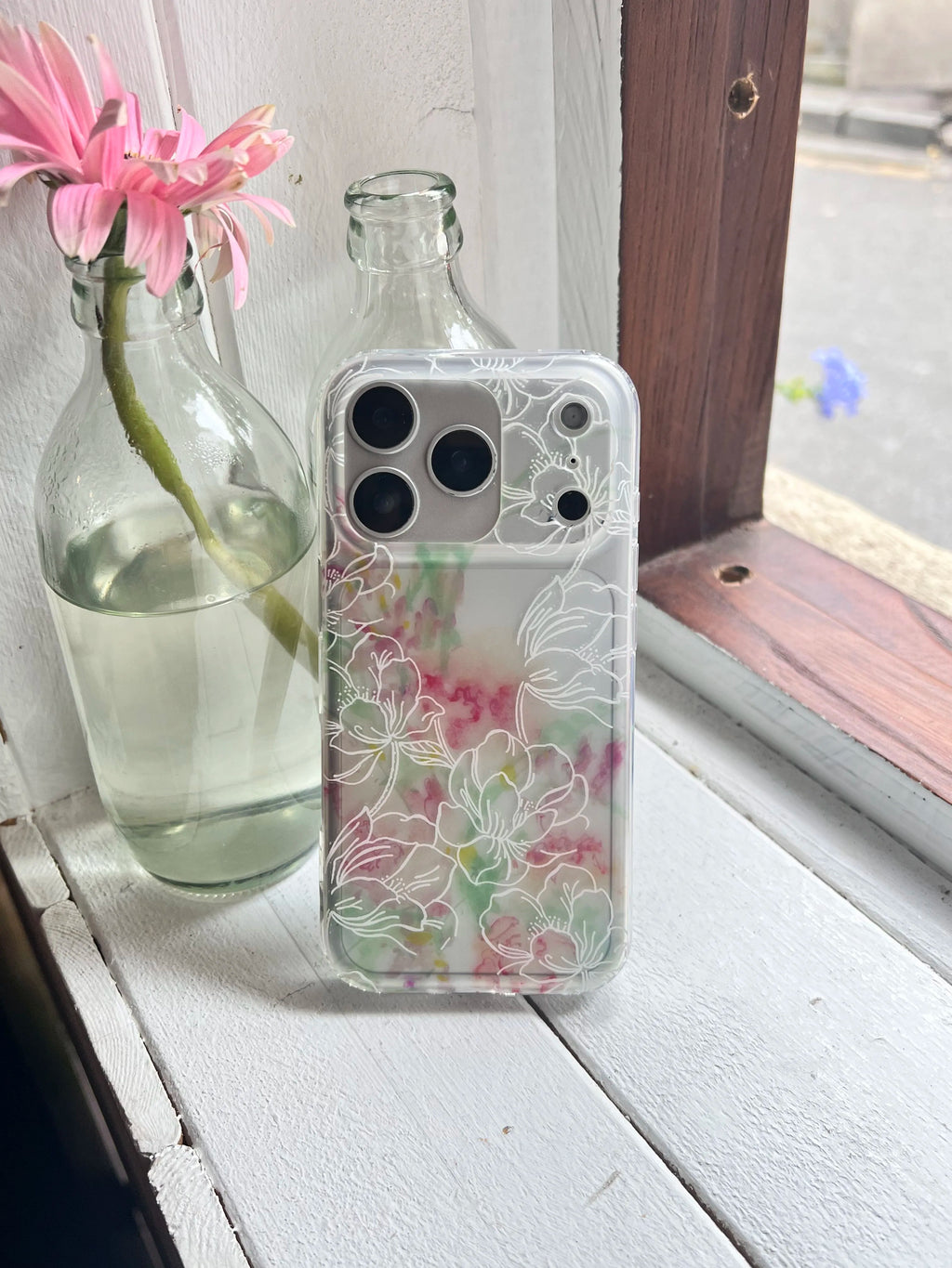 Matte Transparent Floral IMD Phone Case-YSH