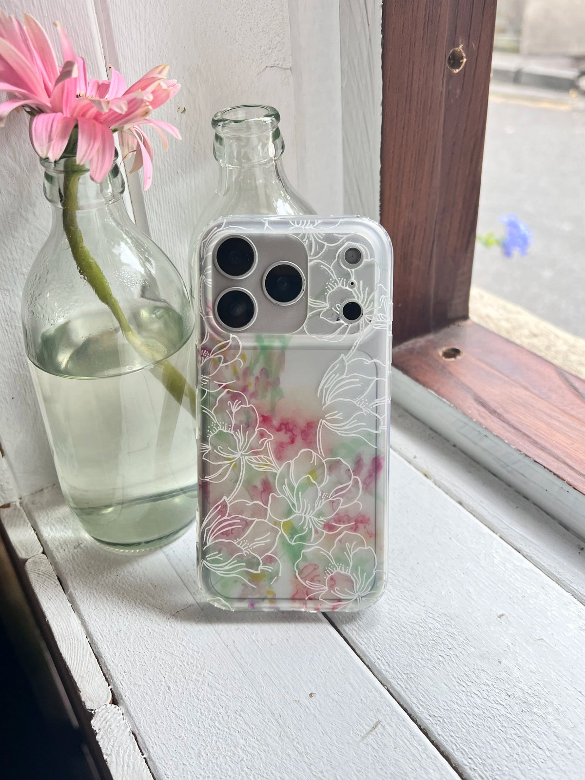 Matte Transparent Floral IMD Phone Case-YSH
