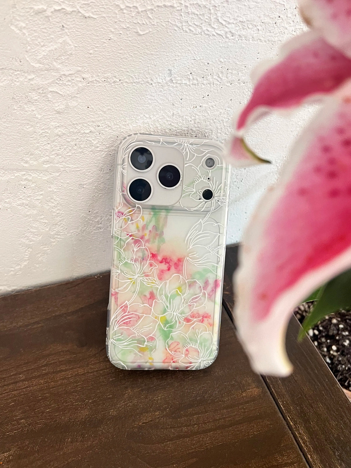 Matte Transparent Floral IMD Phone Case-YSH