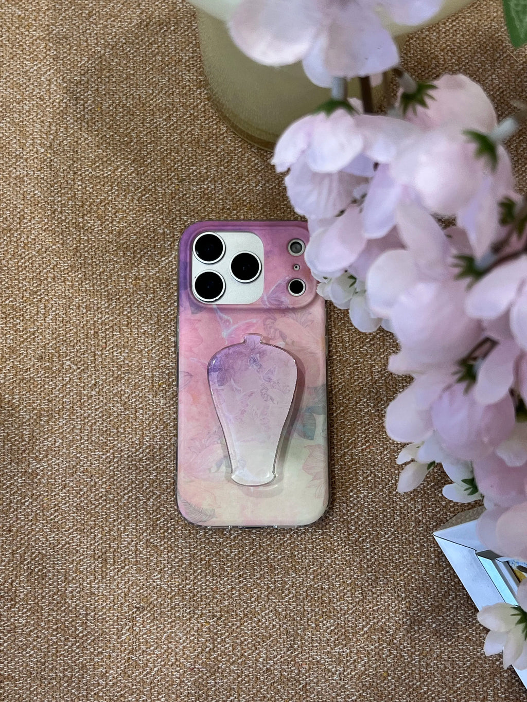 Aesthetic Floral with Porcelain Vase Grip IMD Phone Case-YSH