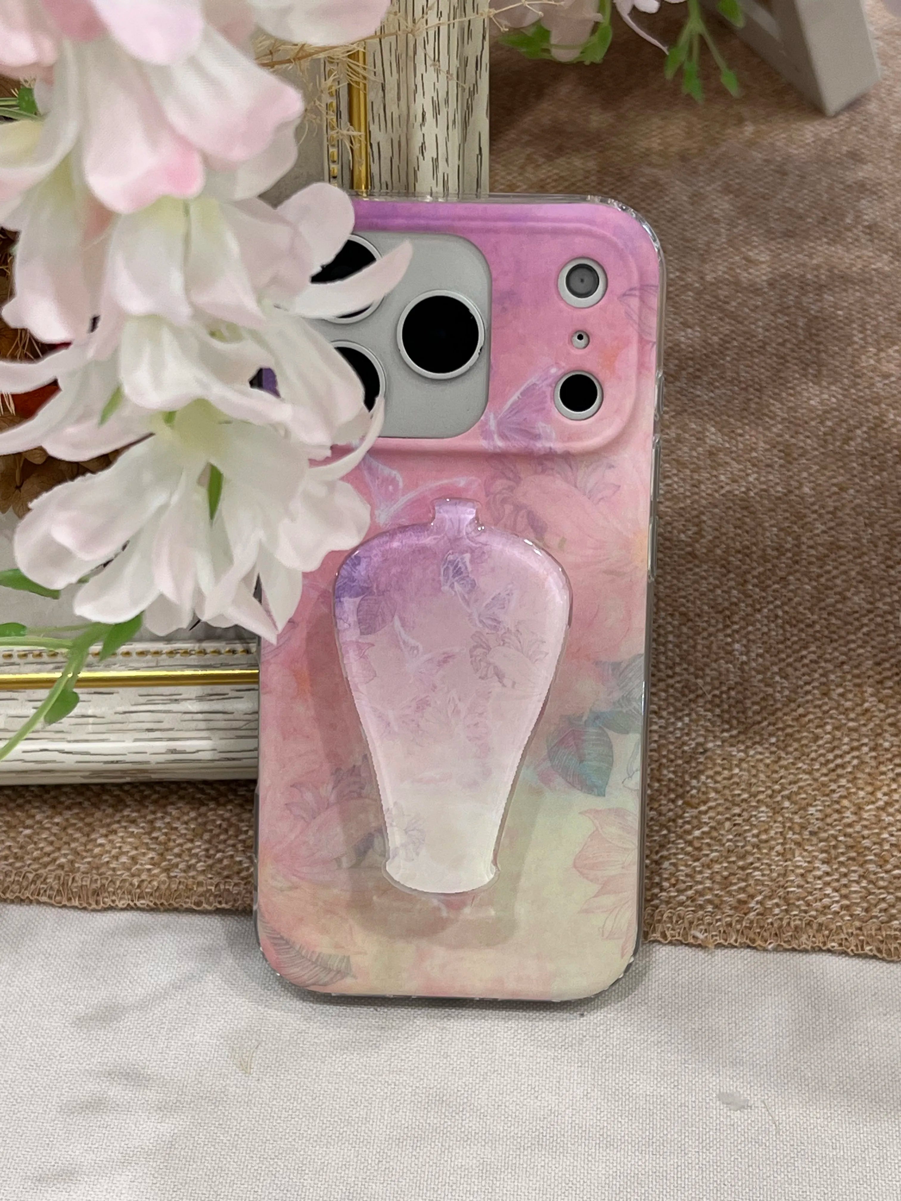 Aesthetic Floral with Porcelain Vase Grip IMD Phone Case-YSH