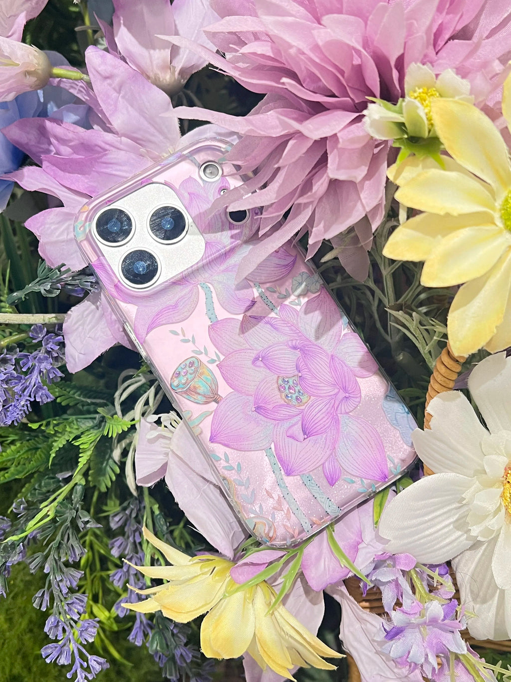 Shimmering Pink-Purple Lotus IMD Phone Case-YSH