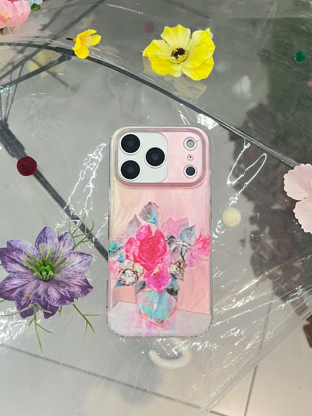 Geometric Vase Rose Floral IMD Phone Case-YSH