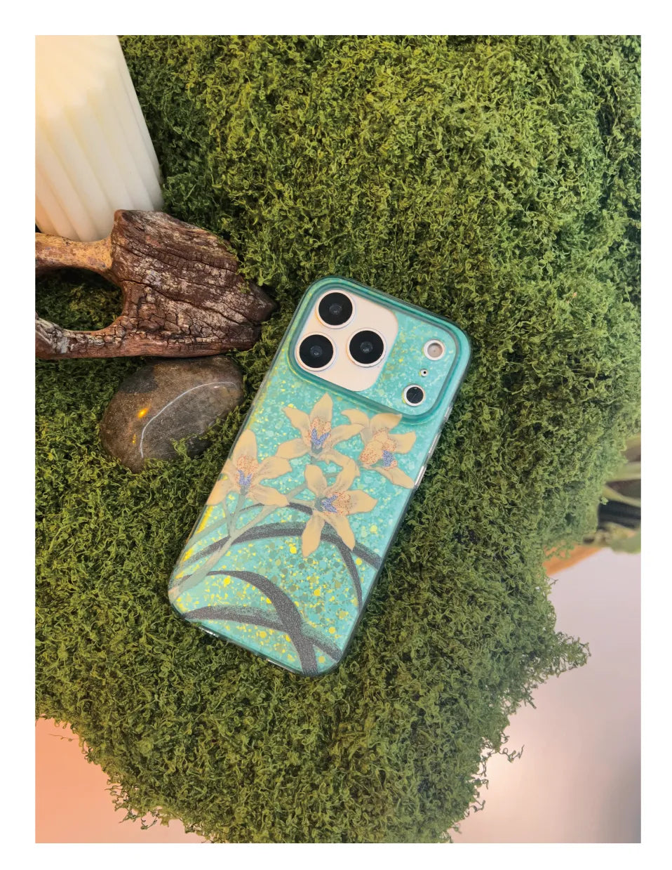 Luxury Shimmering Cyan Orchid IMD Phone Case-YSH
