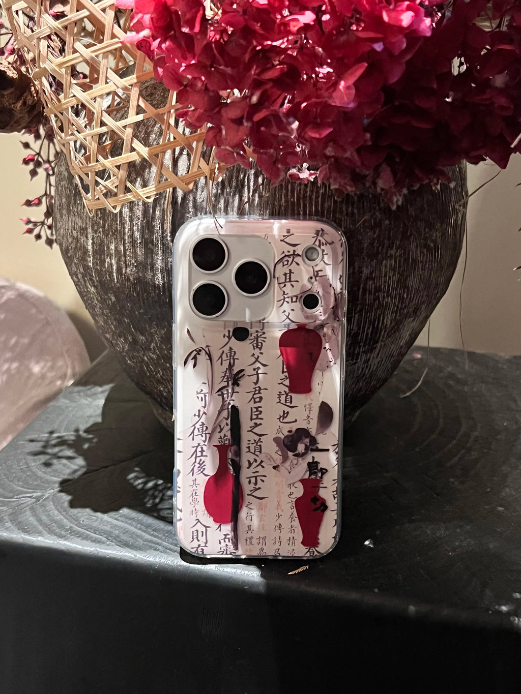 Chinoiserie Calligraphy Ink Art & Vase Print IMD Phone Case-YSH