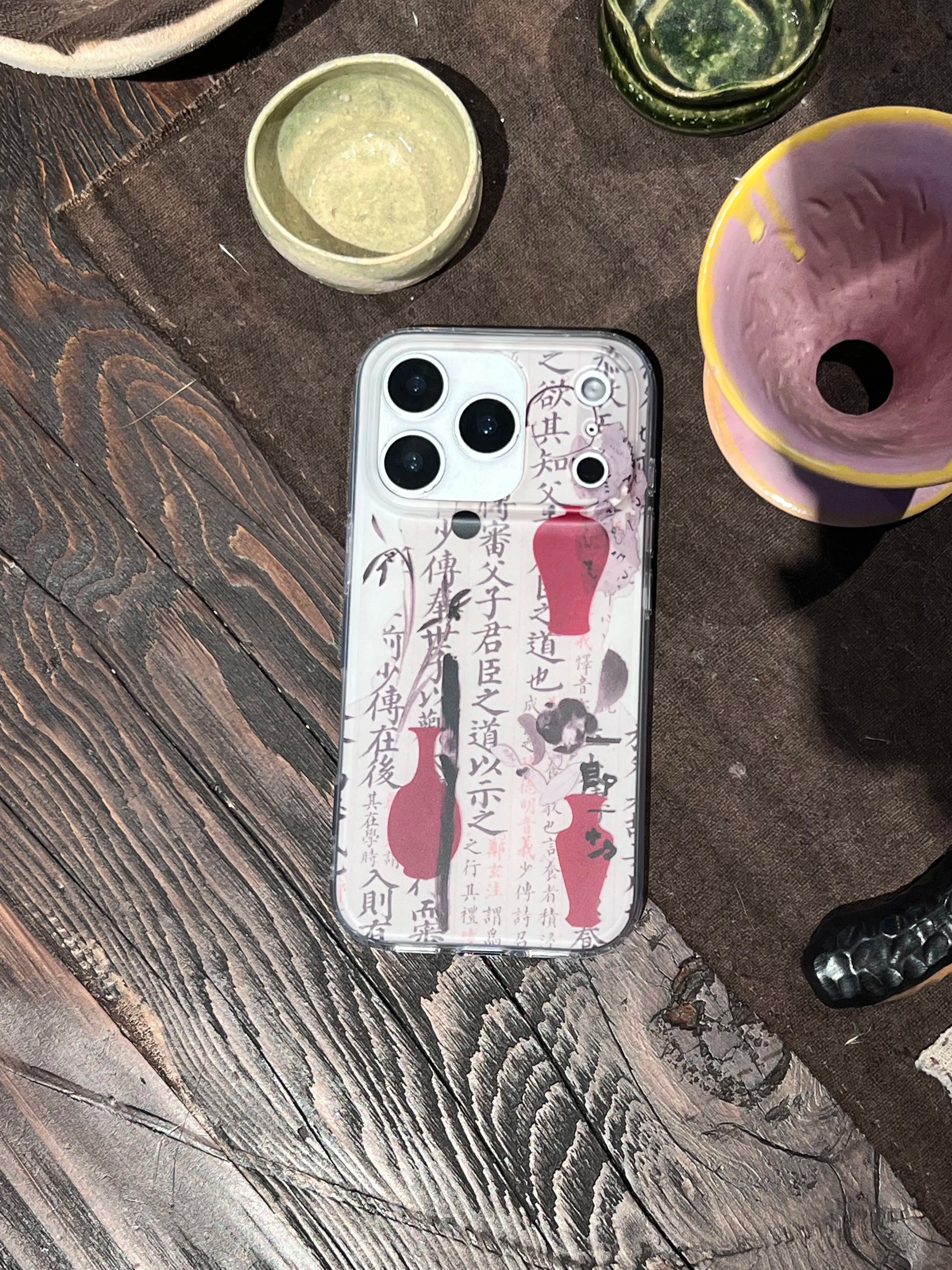 Chinoiserie Calligraphy Ink Art & Vase Print IMD Phone Case-YSH
