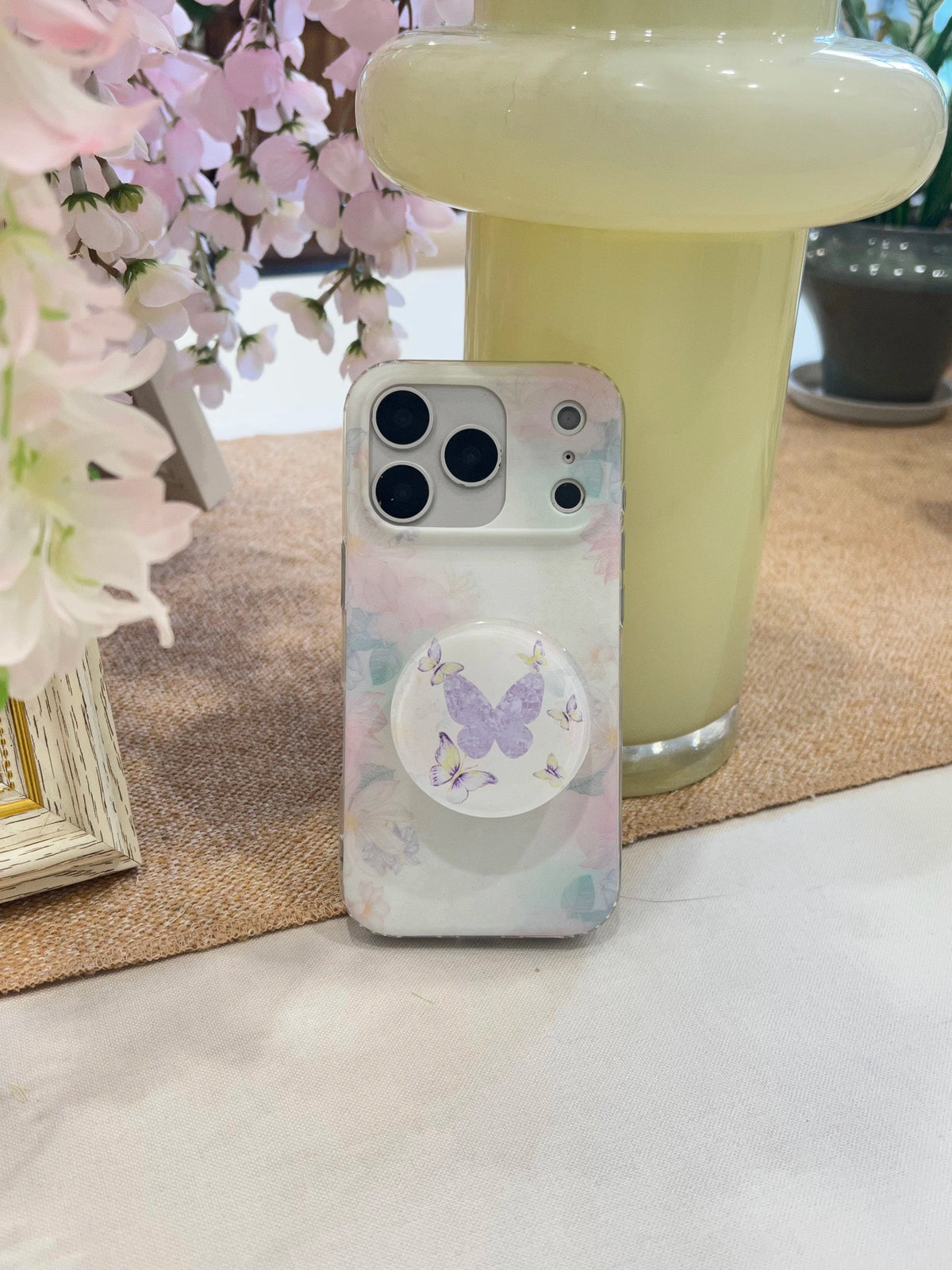 Soft Floral & Purple Butterfly IMD Phone Case-YSH