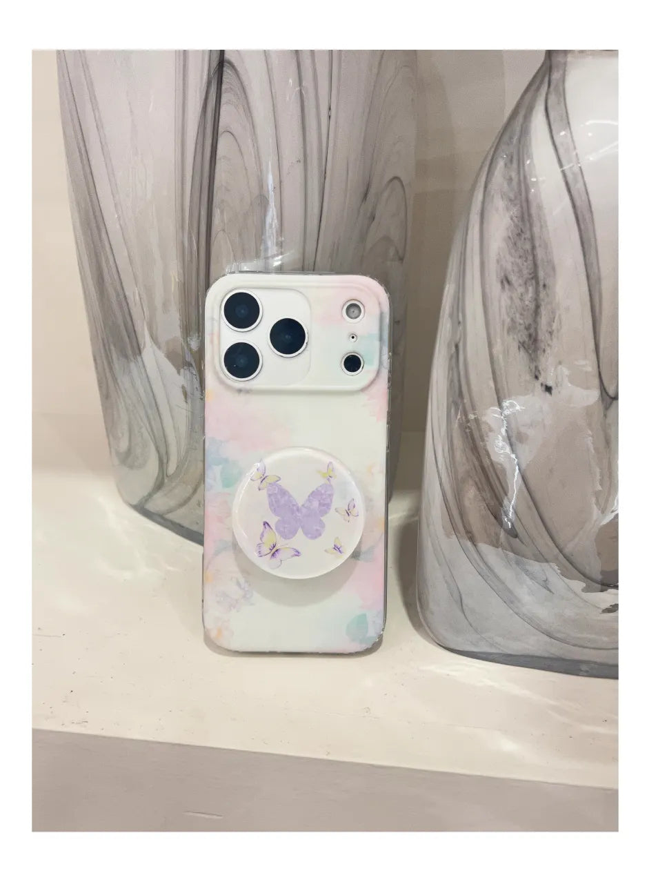 Soft Floral & Purple Butterfly IMD Phone Case-YSH